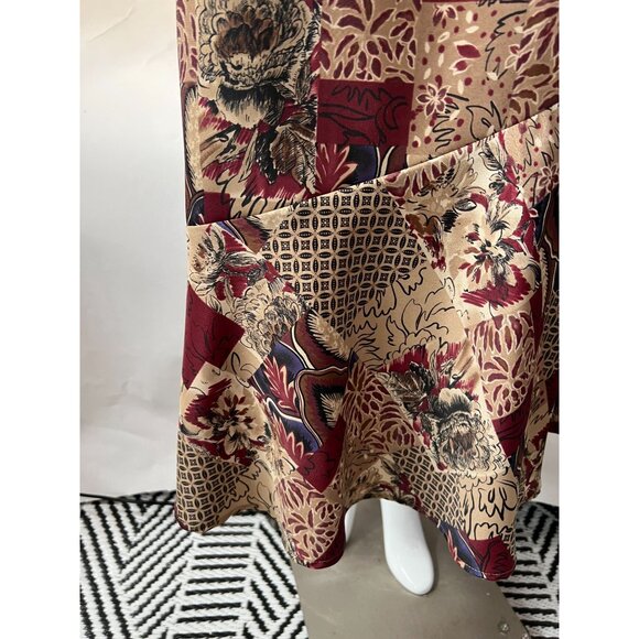 Sag Harbor Missy Maxi Skirt With Abstract Floral Print Size S 100% Polyester Mad - Picture 15 of 16